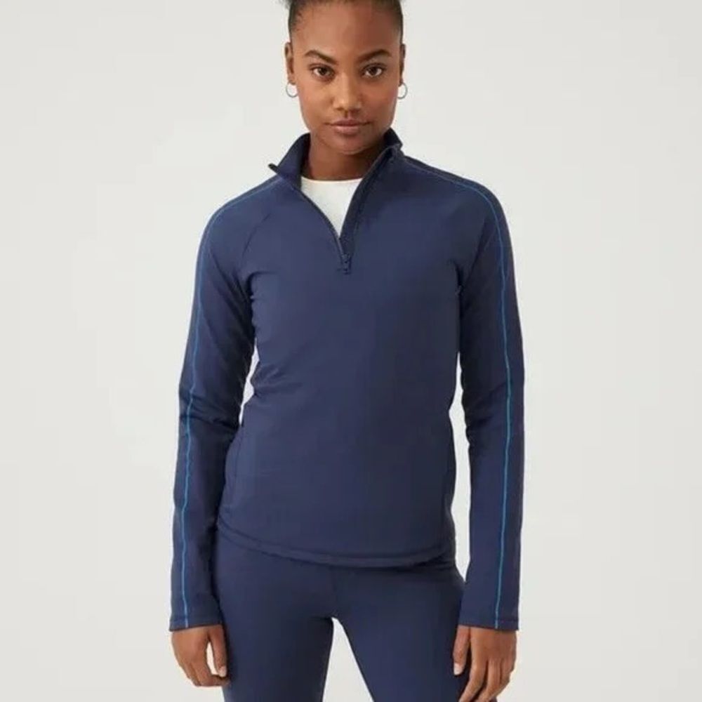 Outdoor Voices FrostKnit 1/4 Zip Navy Long Sleeve Athleisure Pullover Top Medium
